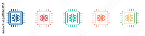Quantum Computing Icon Set Multiple Style Collection 