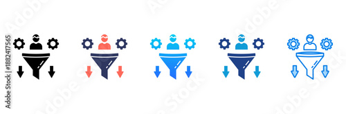 Lead Management Consistent and versatile vector icons illustrating essential concepts in various styles