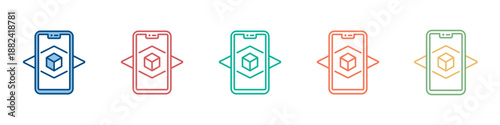 Augmented Reality Icon Set Multiple Style Collection 
