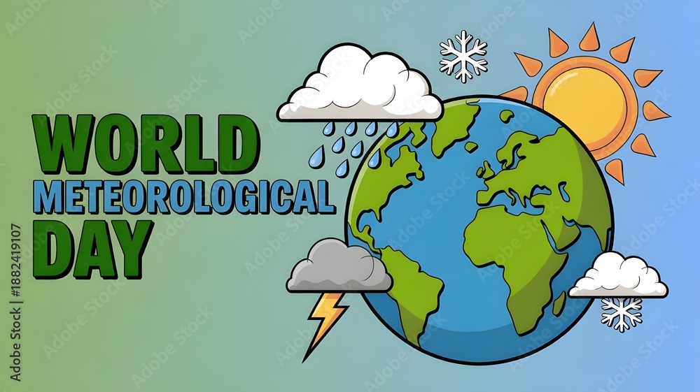 Fototapeta premium world meteorological day vector illustration. world meteorological day themes design concept with flat style vector illustration. Suitable for greeting card, poster and banner.