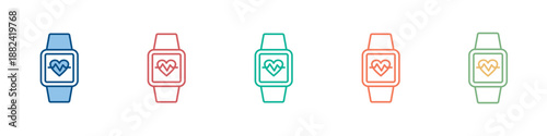 Smartwatch Icon Set Multiple Style Collection 