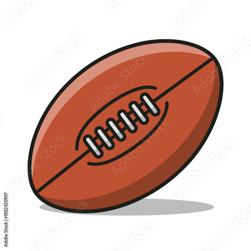 A classic brown American or Australian rules football with visible laces is centrally positioned, ready for a game.