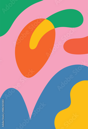 Design wall art bubble liquid abstract colorful retro