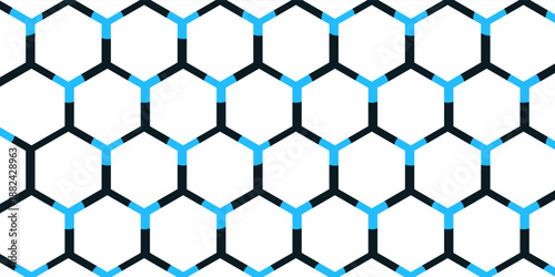 White 3d hexagonal technology vector abstract background. Blue bright energy flashes under hexagon in modern technology futuristic background vector illustration. White honeycomb texture grid.