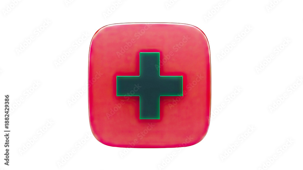 Fototapeta premium Red Medical Cross Icon