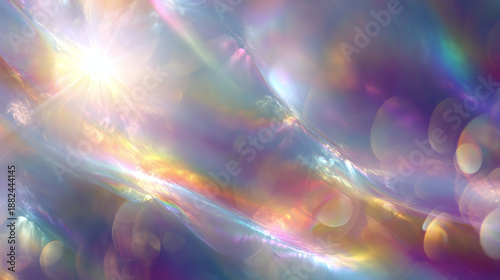 Abstract ethereal composition of light, colors, and celestial radiance, evoking feelings of serenity