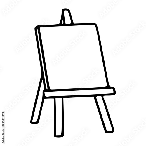 art easel with blank canvas icon