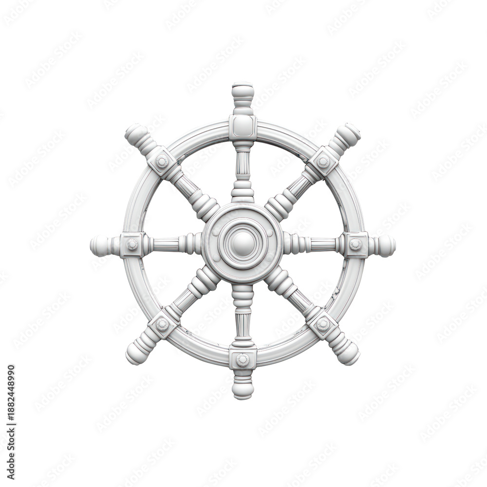 Obraz premium Detailed 3D ship's wheel
