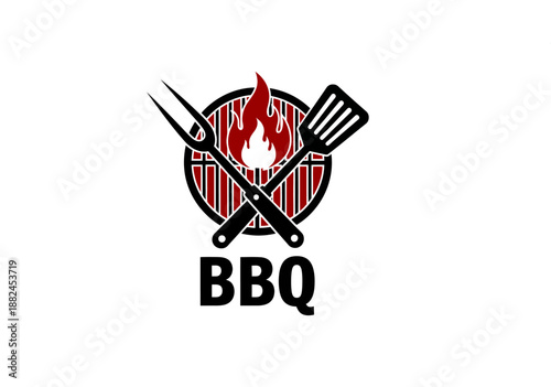BBQ Grill with Utensils and Fire - Perfect for Your Next Outdoor Cookout