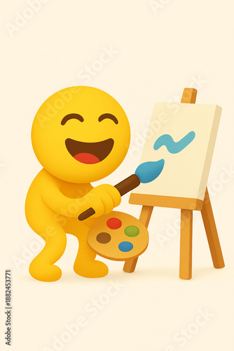 emoji painting on canvas