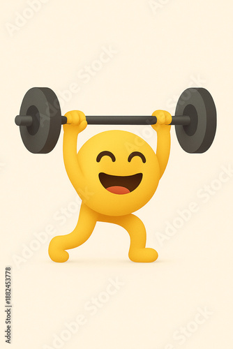 3d emoji lifting weights