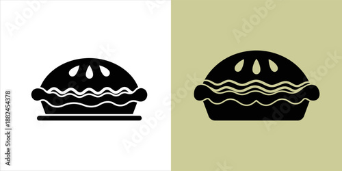 Sweet baked pie silhouette icon, representing classic comfort food and dessert indulgence