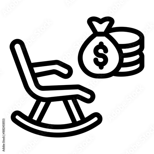 Retirement fund Line Icon