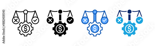business ethics icon set multiple style collection