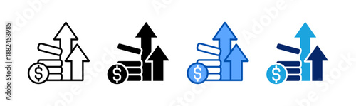 profitability icon set multiple style collection