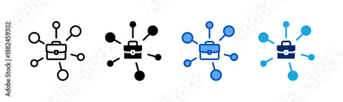 networking icon set multiple style collection