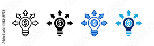 financial opportunity icon set multiple style collection