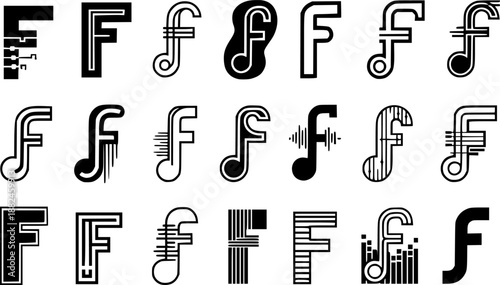 Diverse styles of f holes: modern music design elements
