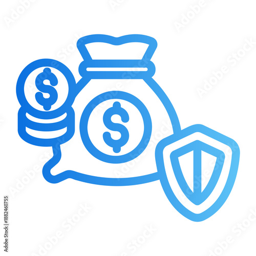 Financial security Line Gradient Icon