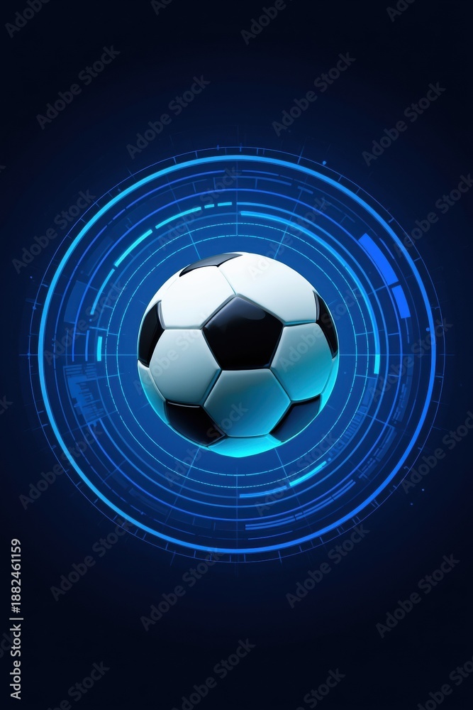 Fototapeta premium Futuristic soccer ball