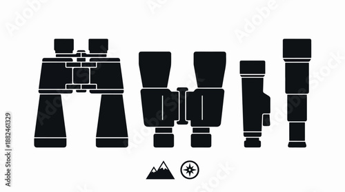 Collection of Binoculars and Monoculars for Outdoor Exploration and Observation.