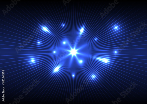 Abstract background with blue lightning explosion wave