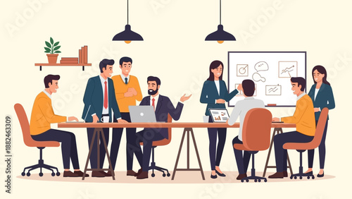 Business Team Meeting Discussion Office Environment.