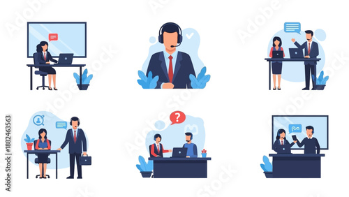 Business People Working Remotely on Computers.