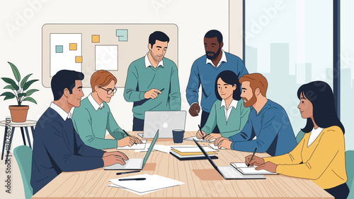 Group of Business Professionals in Meeting.