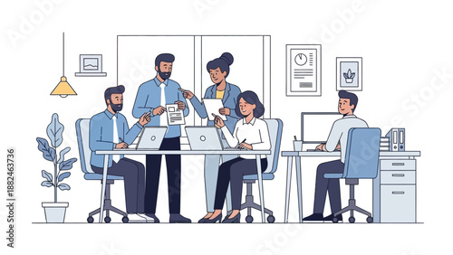 Group of Business Professionals Working Together.