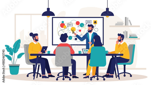 Team Meeting with Presentation and Discussion.