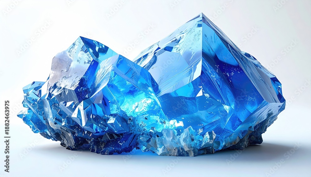 Fototapeta premium Close-up of a vibrant, crystalline blue mineral cluster