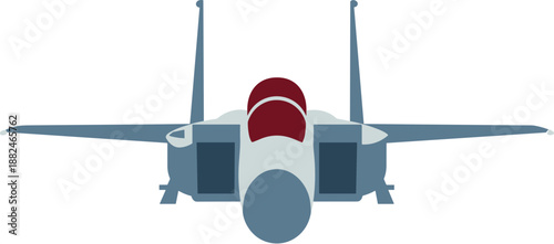 Simple Flat Style Fighter Jet Aircraft Transportation Illustration