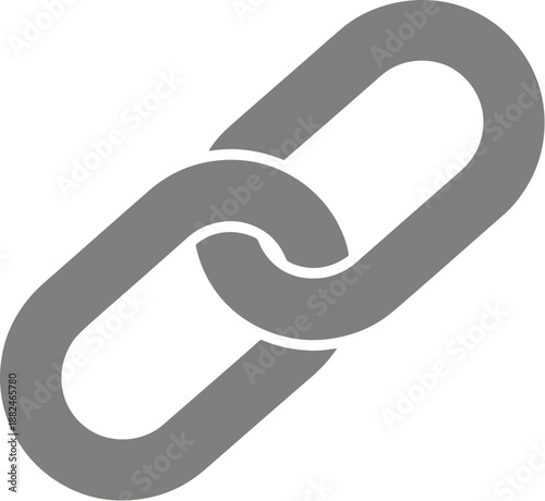 Simple Solid Chain Link Graphic Element Icon Illustration