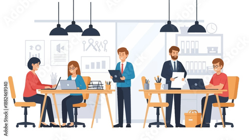 Group of Business Professionals Working Together.