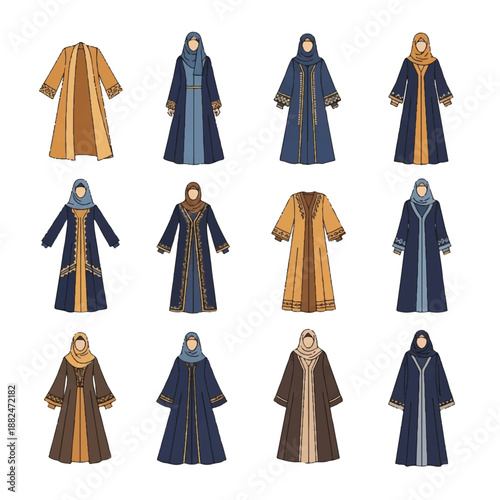 Collection of Monks Wearing Robes and Hoods.