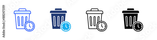 Waste Time Multiple Style Icon Set Vector 