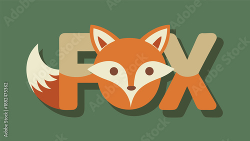 A charming mascot style vector design featuring the word with a fox