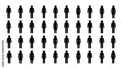 Uniform symbolic figures isolated on white background, Vector