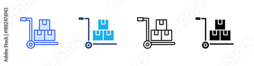 Cargo Multiple Style Icon Set Vector 