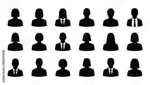 Collection of professional silhouettes isolated on white background, Vector