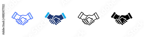 Partnership Multiple Style Icon Set Vector 