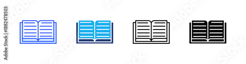 Book Multiple Style Icon Set Vector 
