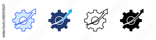 Optimization Multiple Style Icon Set Vector 