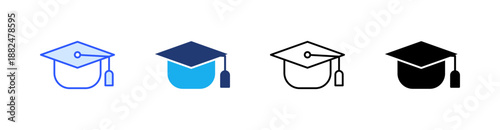 Education Multiple Style Icon Set Vector 
