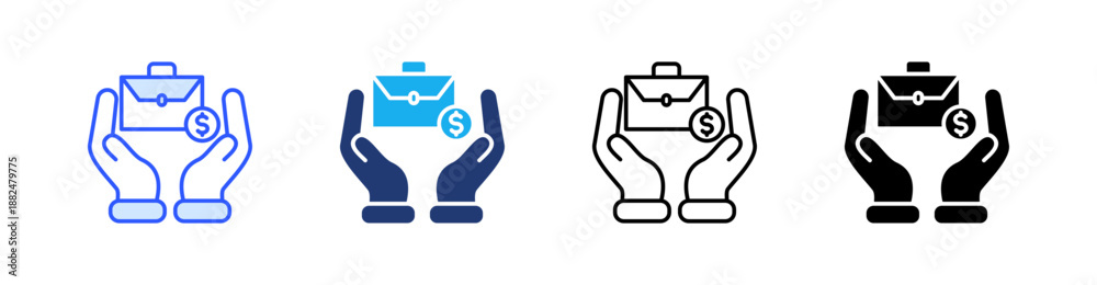 Obraz premium Business Multiple Style Icon Set Vector 