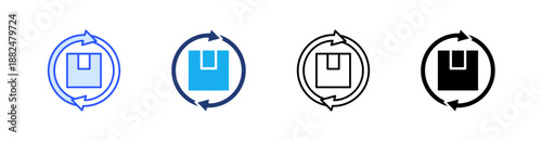 Supply Chain Multiple Style Icon Set Vector 