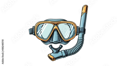 A scuba diving mask and snorkel setup for underwater exploration and recreation
