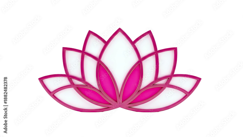 Fototapeta premium Pink Lotus Flower Illustration