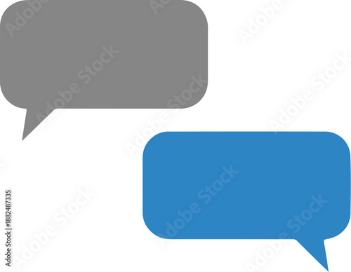 Digital Interface Element Representing Two Speech Bubbles in a Simple Graphical Format